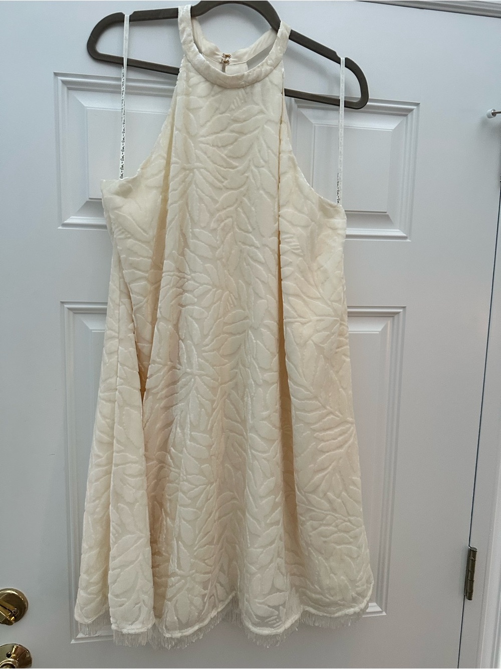 NWT Lilly Pulitzer Quinn Dress - Resort White Velvet Burn-out Halter Dress